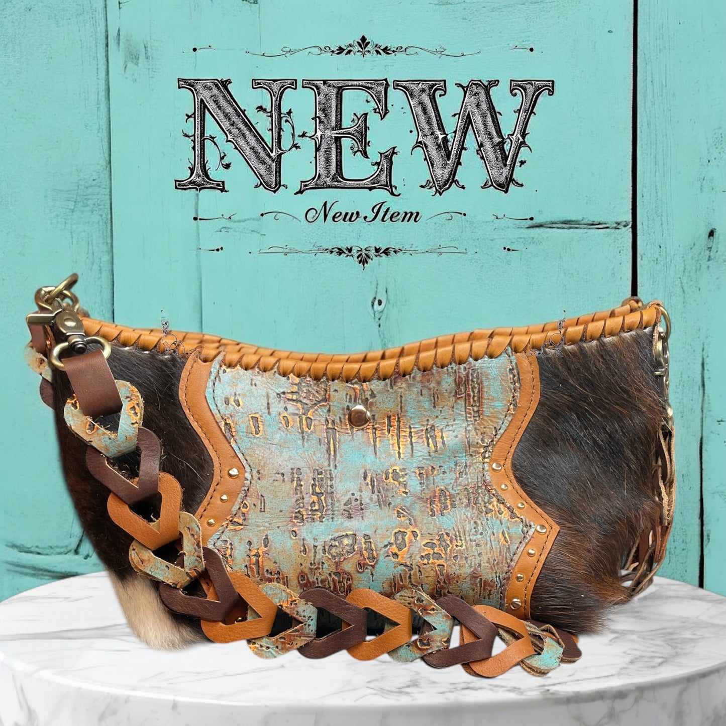 Leather shoulder bag