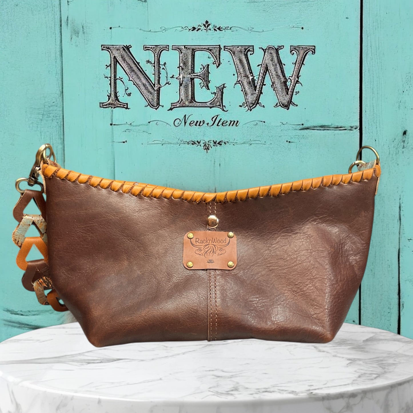 Leather shoulder bag