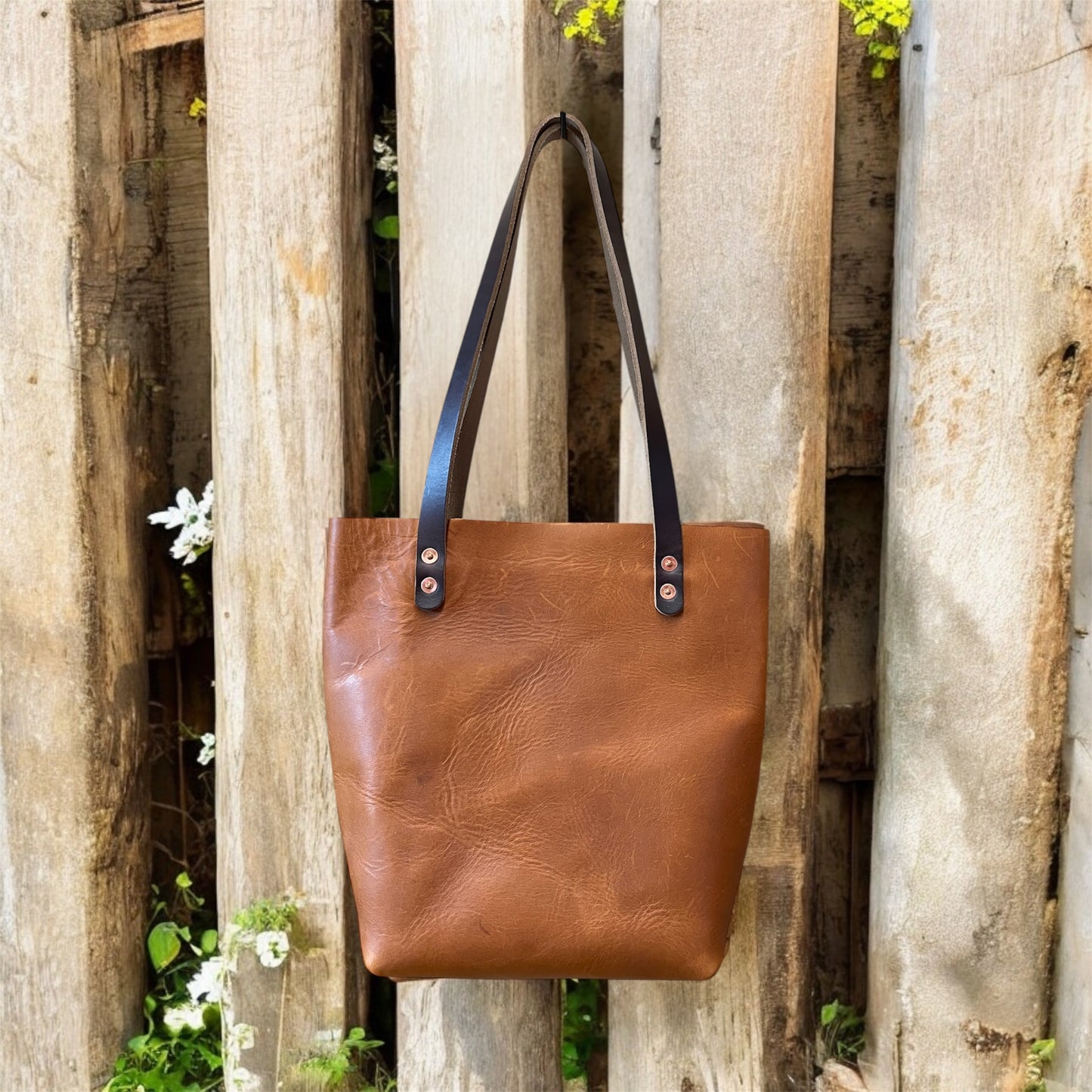 Small leather tote