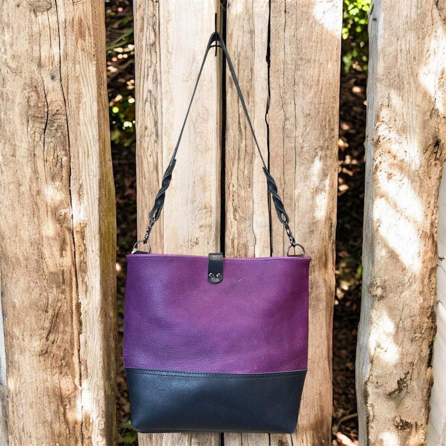 Bison leather shoulder bag