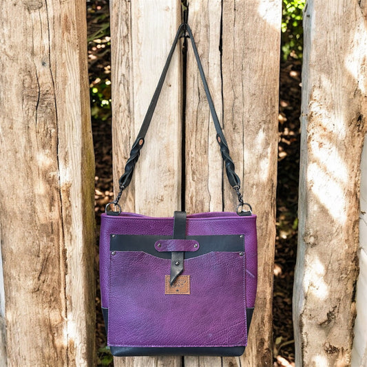 Bison leather shoulder bag